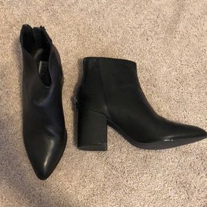 Zip-back leather booties